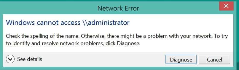 windowns canot access