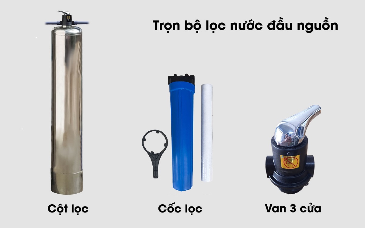 Bộ Lọc Nước Sinh Hoạt Đầu Nguồn Gia Đình HK102TT inox