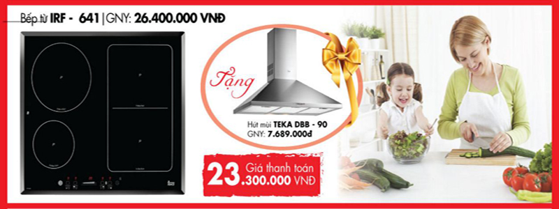 Chương trình khuyến mại bếp điện từ ba TeKa IRF 641