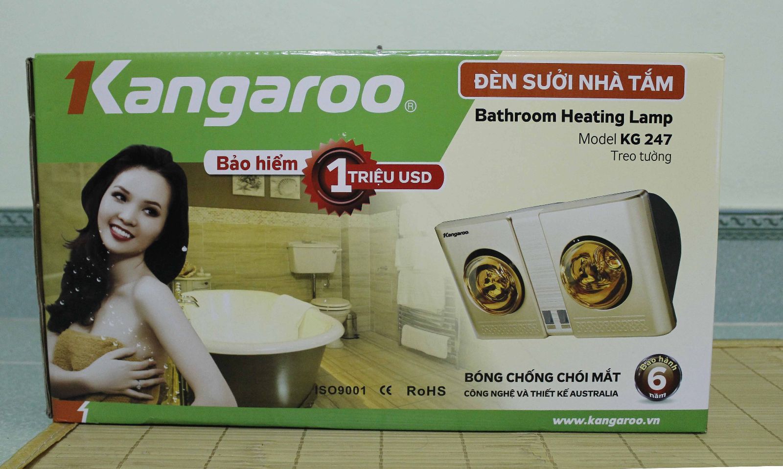 sản phẩm đèn sưởi nhà tắm kangaroo kg 247