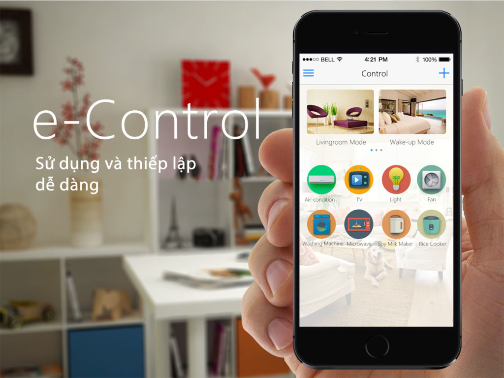 phần mềm điều khiển thiết bị điện qua điện thoại e control