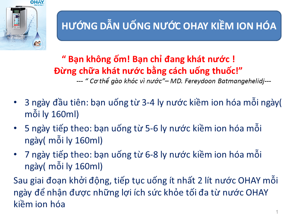 thông tin máy lọc nước điện giải ohay