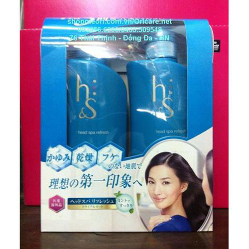 CẶP DẦU GỘI XẢ H&S REFRESH TRỊ GÀU, TÓC HƯ TỔN - NHẬT