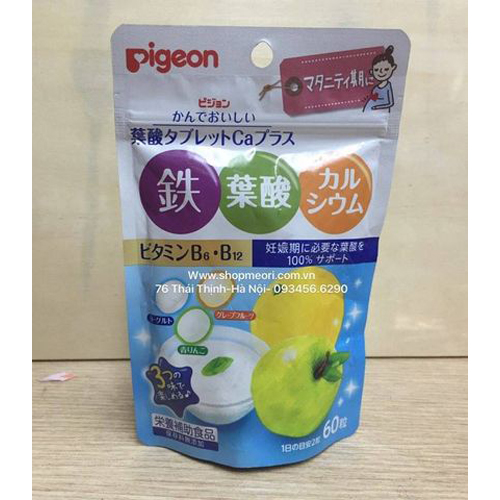 KẸO MỀM CHO MẸ BẦU VÀ CHO CON BÚ CAM, TÁO, SỮA CHUA - PIGEON 60V