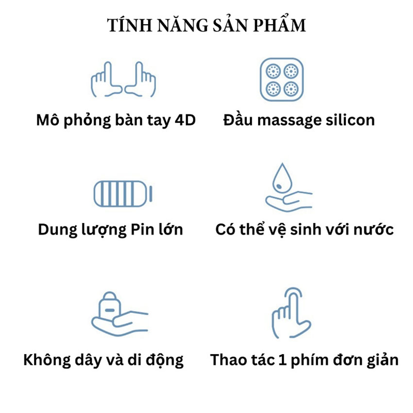 Máy massage đầu - Cổ - Mặt đa năng cầm tay 3D giảm stresss xoay đảo chiều