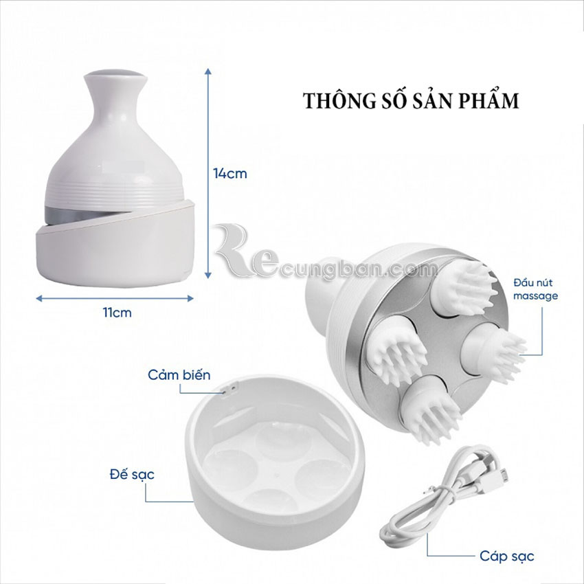 Máy massage đầu - Cổ - Mặt đa năng cầm tay 3D giảm stresss xoay đảo chiều