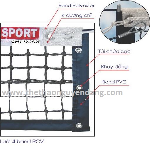 Lưới tennis 302648C (VF348252T3) không thụng giữa