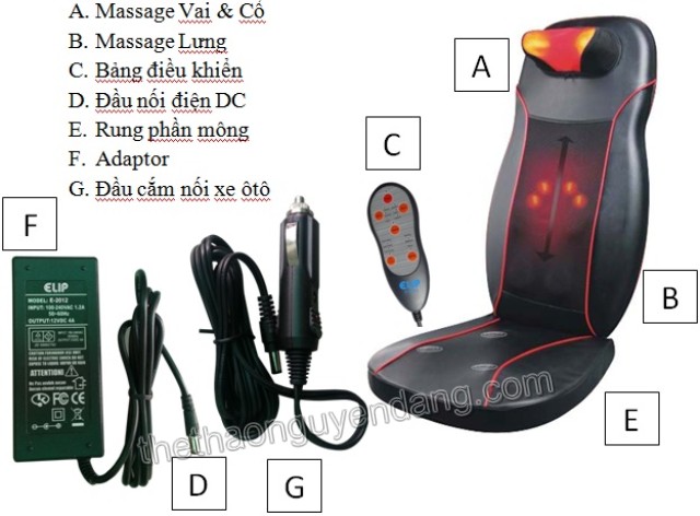 Ghế đệm massage toàn thân Neck & Back 958PH-C