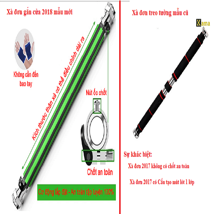 Xà đơn gắn cửa 80-130cm New 2018