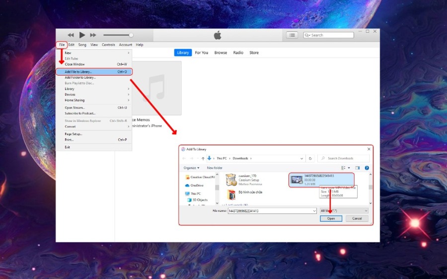 thao tác chuyển video vào iphone bằng phương pháp itunes