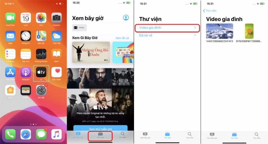 kiểm tra video đã chuyển trên iphone