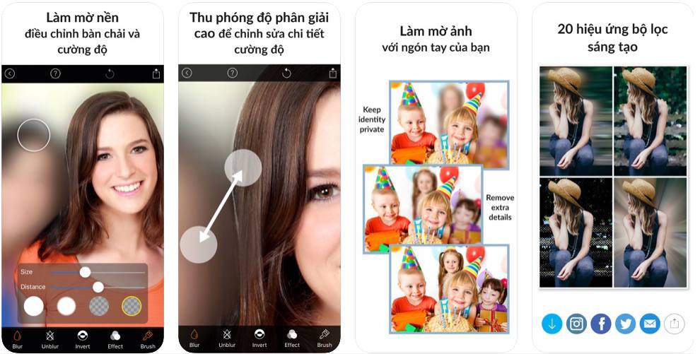 ứng dụng chỉnh sửa ảnh mờ foto blur effect