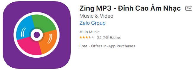 Zing mp3 - ứng dụng tải nhạc miễn phí cho iPhone