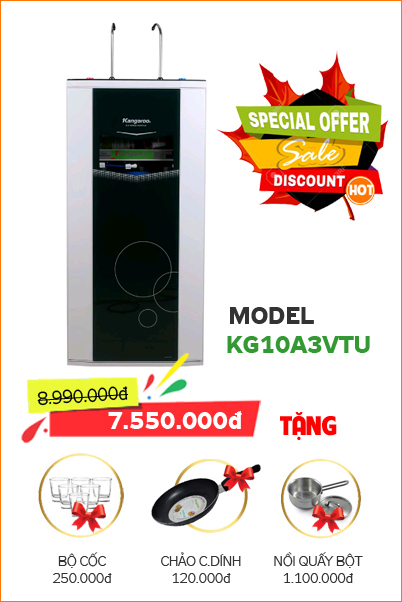 máy lọc nước kangaroo 2 vòi nóng lạnh KG10A3