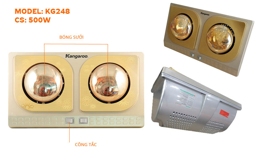 Đèn sưởi nhà tắm Kangaroo KG248