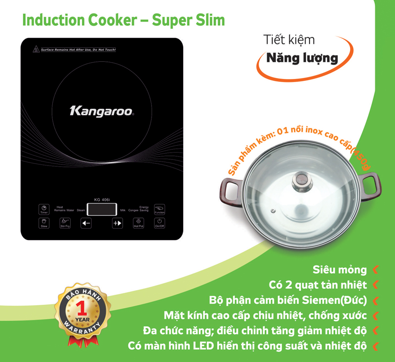 Bếp điện từ đơn Kangaroo KG406i