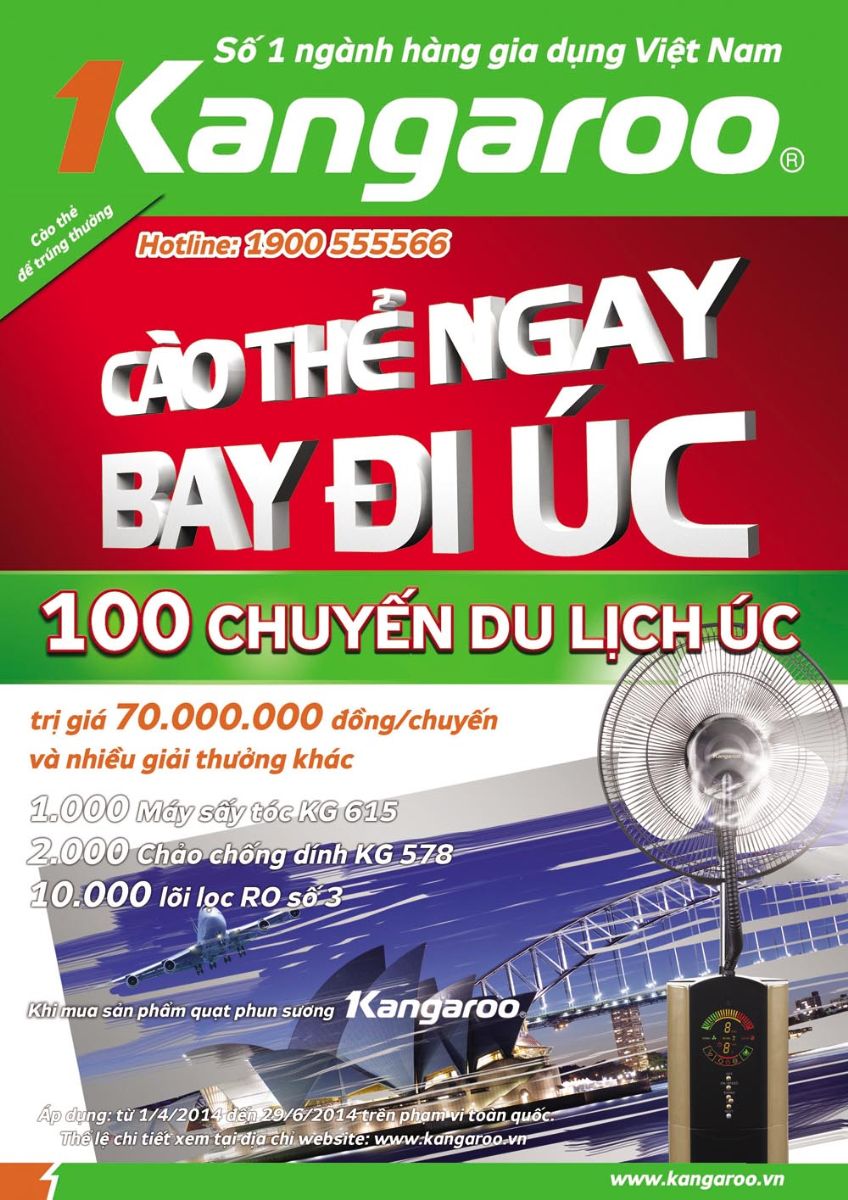 chương trình khuyến mại khi mua quạt phun sương kangaroo