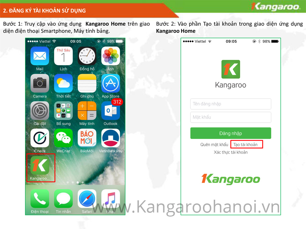Hướng dẫn tải và cài đặt phần mềm Kangaroo Home - Bước 3