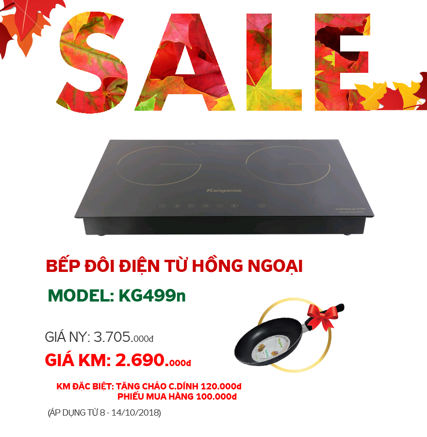 BẢNG TIN KHUYẾN MẠI TUẦN (8 - 14/10/2016) - BẾP ĐIỆN TỪ HỒNG NGOẠI KG499N