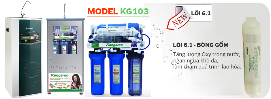 Máy lọc nước Kangaroo KG103 vỏ VTU, vỏ Inox và không vỏ