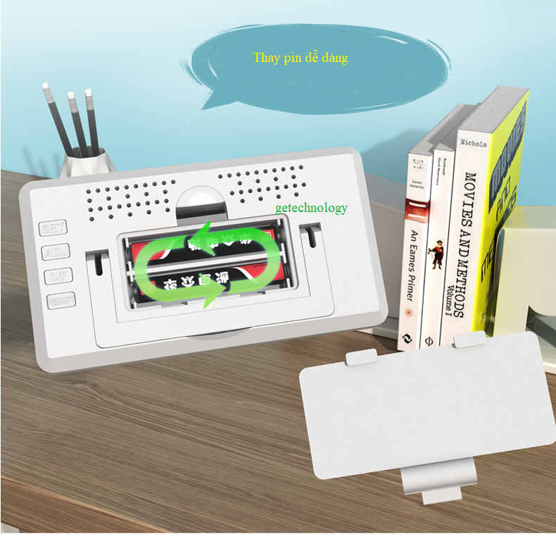 đồng hồ đo nhiệt và độ ẩm phòng làm việc và phòng ngủ trong nhà