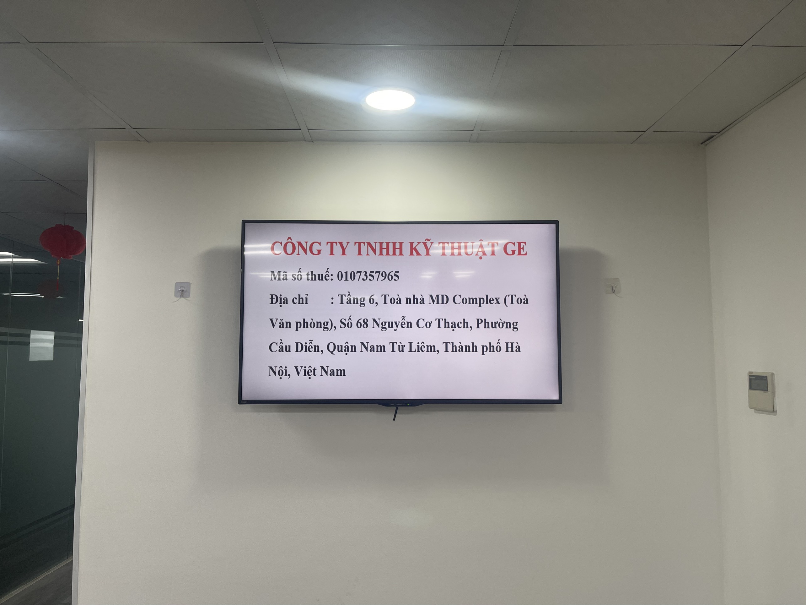 ĐĂNG KÝ KINH DOANH - BIỂN BẢNG TRỤ SỞ CÔNG TY TNHH KỸ THUẬT GE