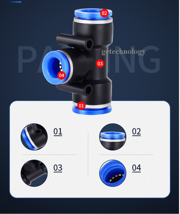 Đầu nối khí chữ T PEG