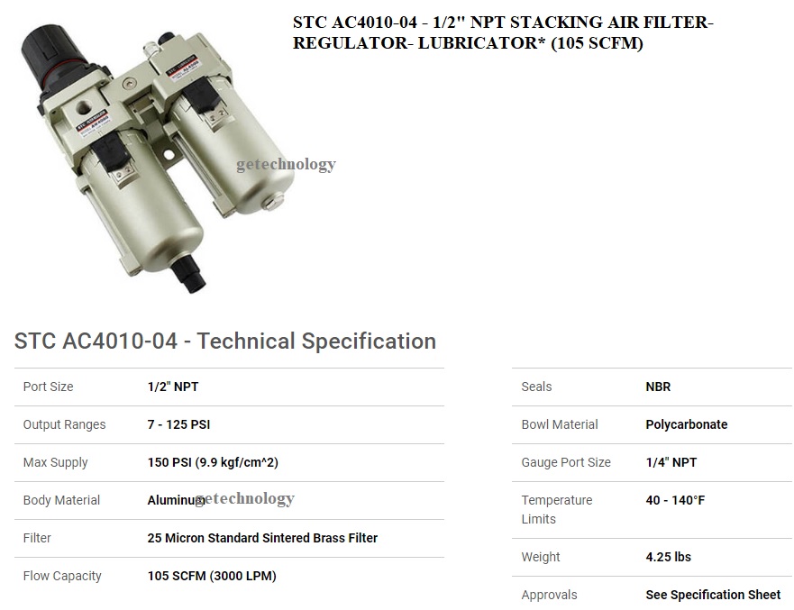 BỘ LỌC KHÍ AC2010-01 AC2010-02 AC3010-02 AC3010-03 AC4010-03 AC4010-04