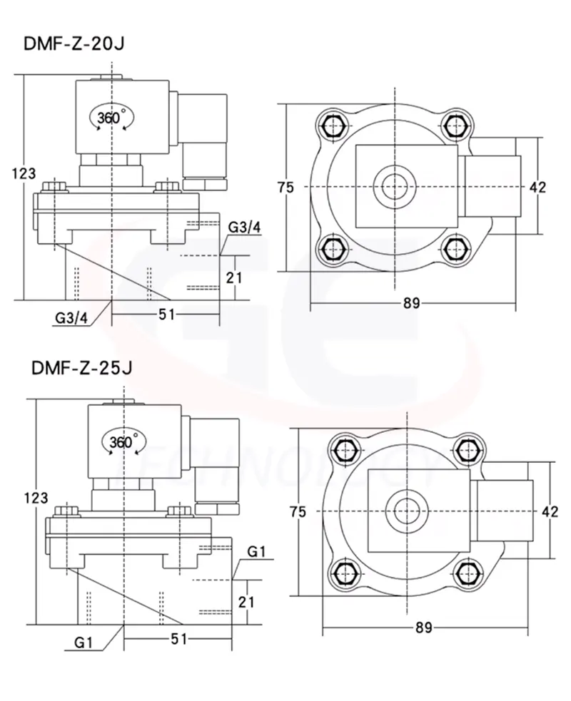 van điện từ xử lý khí thải, van xung làm sạch túi lọc, van khí nén rũ bụi, van điện từ áp lực cao, van rũ bụi nhà máy