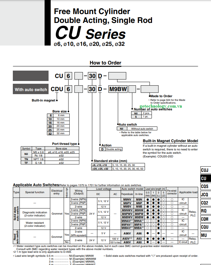 xy lanh khí CDU SMC
