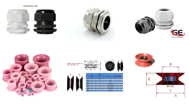 Cút siết cáp nhựa, cút siết cáp kim loại, dây mắt sứ, bánh xe ròng rọc bằng sứ