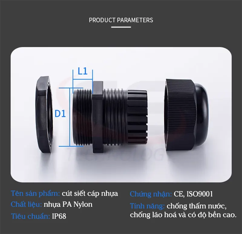 siết cáp PG09, siết cáp PG11, siết cáp PG13.5, siết cáp PG16