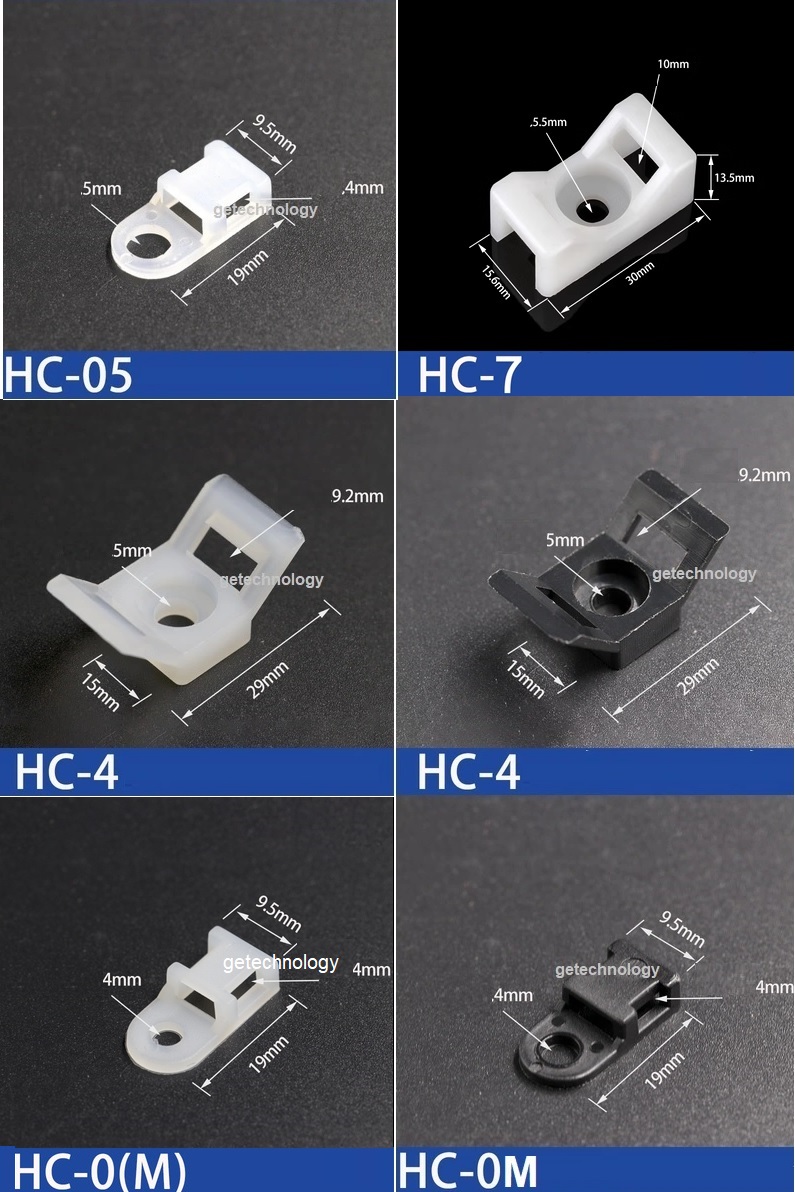Đai dây thít, đế cố định dây thít, gối đỡ dây thít HC-1, HC-2S, HC-04, HC-4, HC-05, HC-2, HC-1M, HC-0M, HC-1S, HC-5