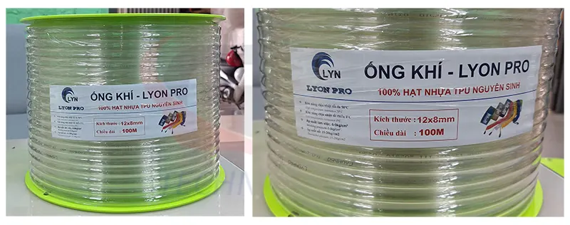 ống khí công nghiệp LYON, ống TPU sản xuất Đài Loan, dây khí TPU cao cấp, phụ kiện khí nén LYON PRO
