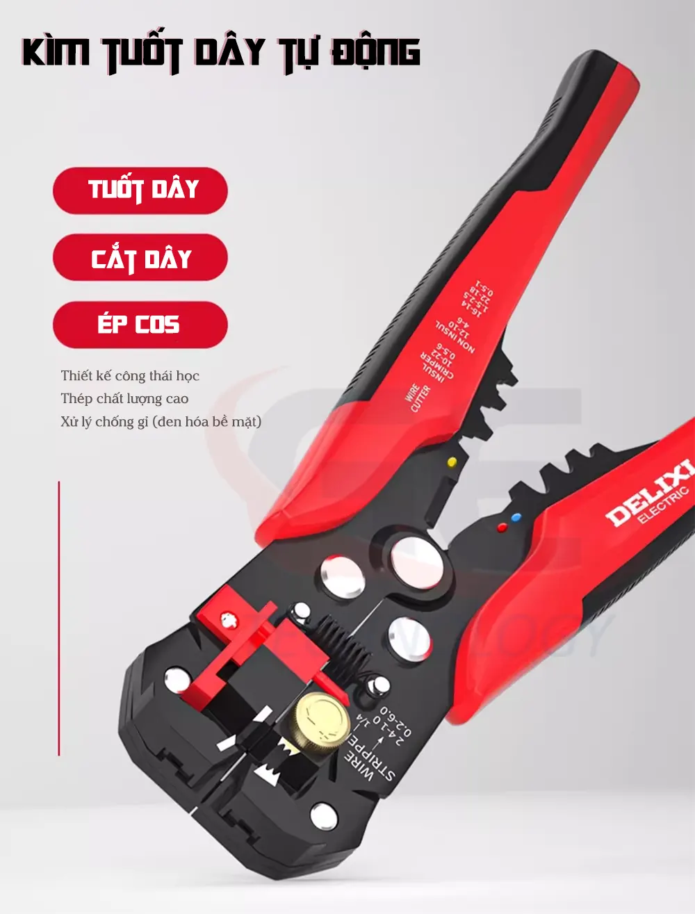 kìm tuốt dây điện, kìm tuốt dây đa năng, kìm tuốt dây điện tự động