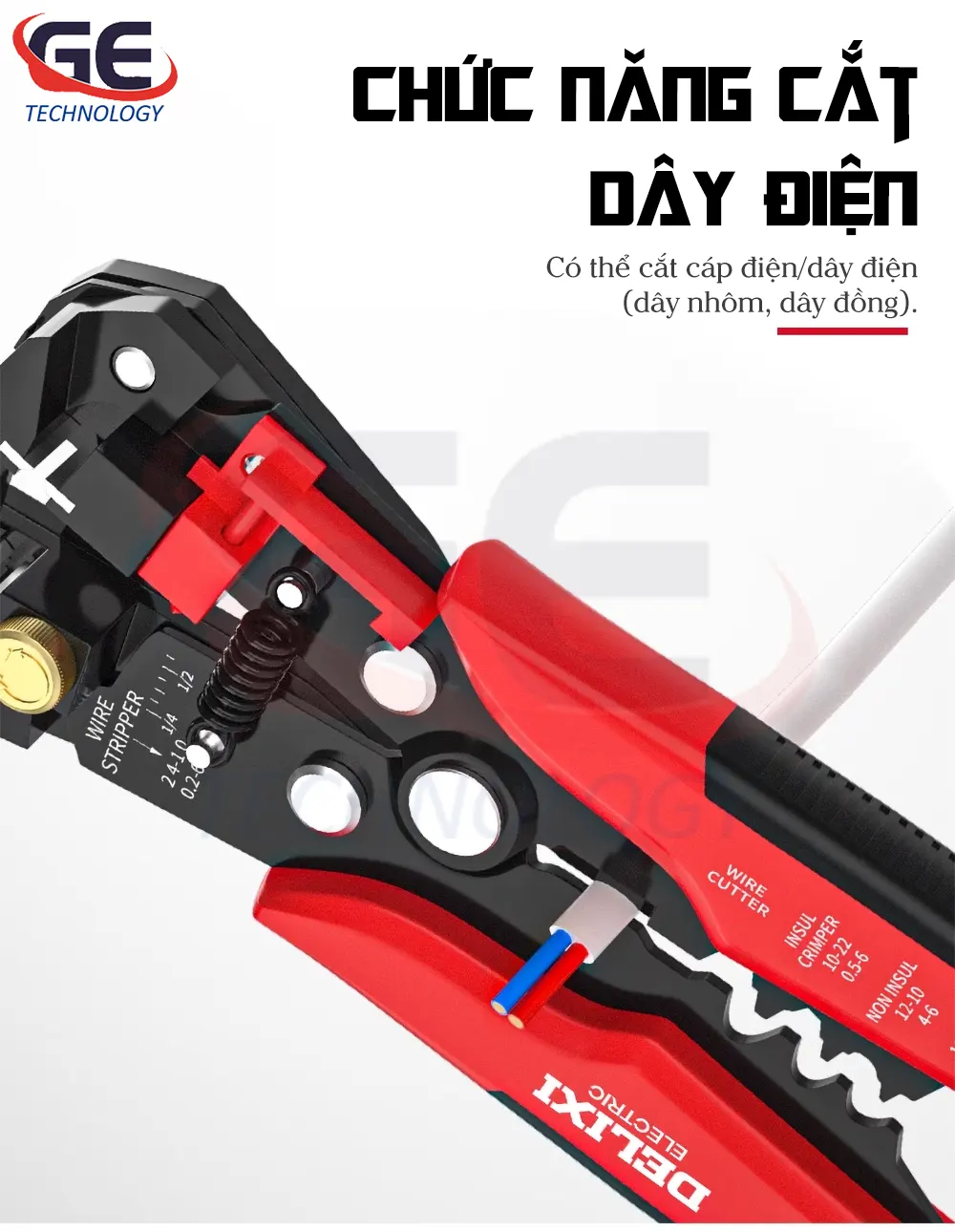 kìm tuốt dây điện chất lượng cao, kìm tuốt dây điện cắt bấm cos, kìm tuốt dây điện dễ sử dụng