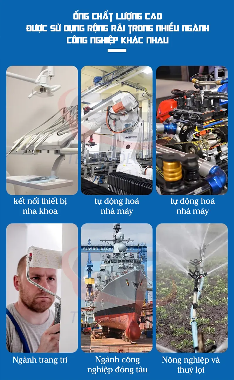 ống khí nén màu xanh, ống PU trong suốt, ống dẫn hơi PU, ống khí PU cao cấp, ống PU chống tia UV, ống khí PU chịu áp lực