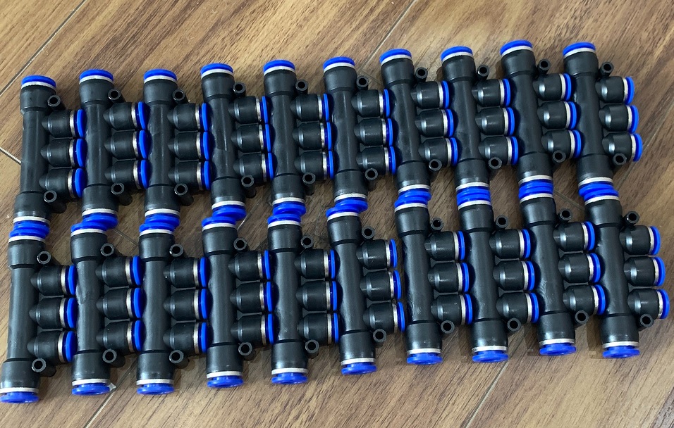 Đầu nối hơi nhanh chia 5 PKG6-4 PKG8-6 PKG10-8 PKG12-10, cút nối khí 5 cổng PKG6-4 PKG8-6 PKG10-8 PKG12-10, đầu nối khí PKG6-4 PKG8-6 PKG10-8 PKG12-10