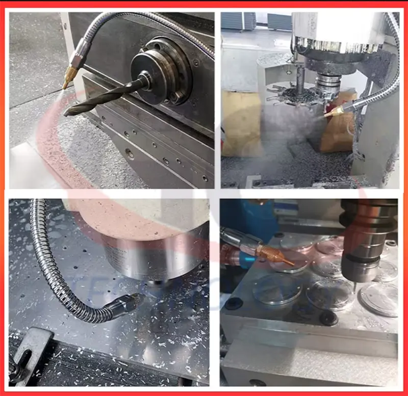 vòi làm mát CNC, vòi phun dầu CNC, phun sương công nghiệp, hệ thống làm mát CNC