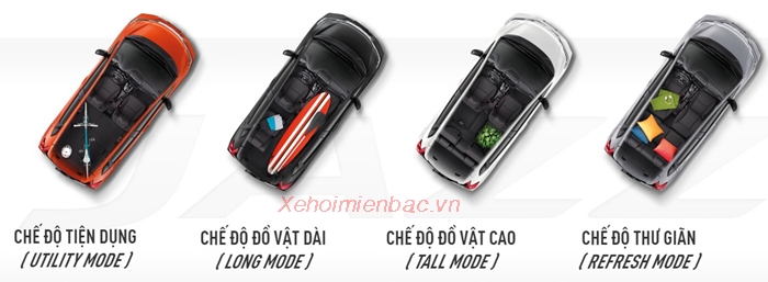 Cách sắp xếp đồ vật cùng 4 chế độ gập ghế cực linh hoạt trên Honda Jazz 2018