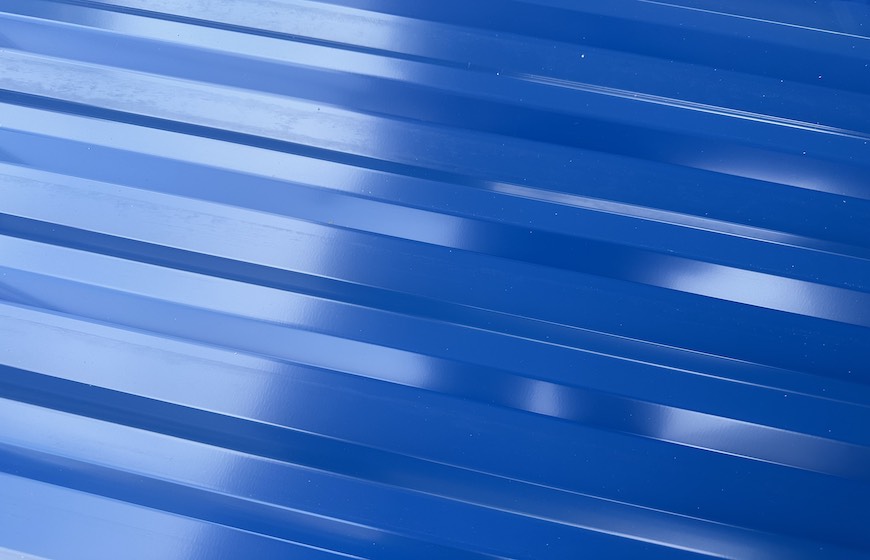 Bề mặt tôn xanh dương Olympic bóng, lớp sóng vân rõ ràng