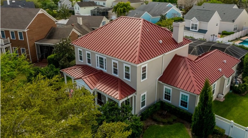 Màu mái giúp tôn lên đường nét kiến trúc, thể hiện thẩm mỹ của gia chủ