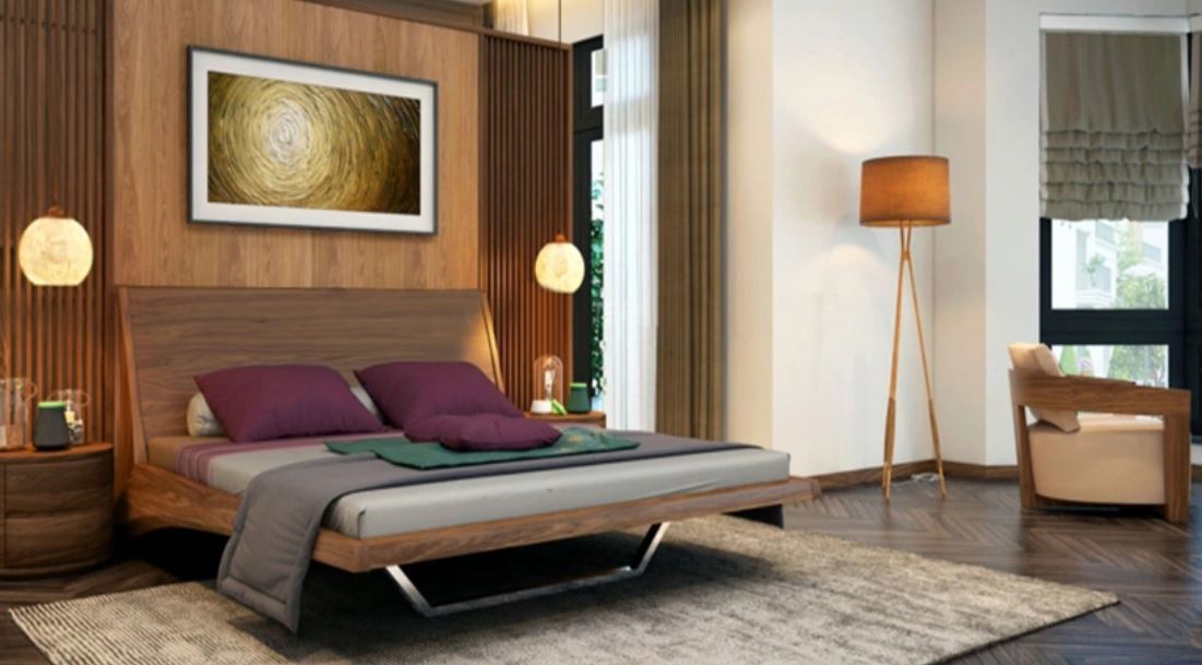 Phòng ngủ với gam màu trắng chủ đạo đêm đến cảm giác thư thái