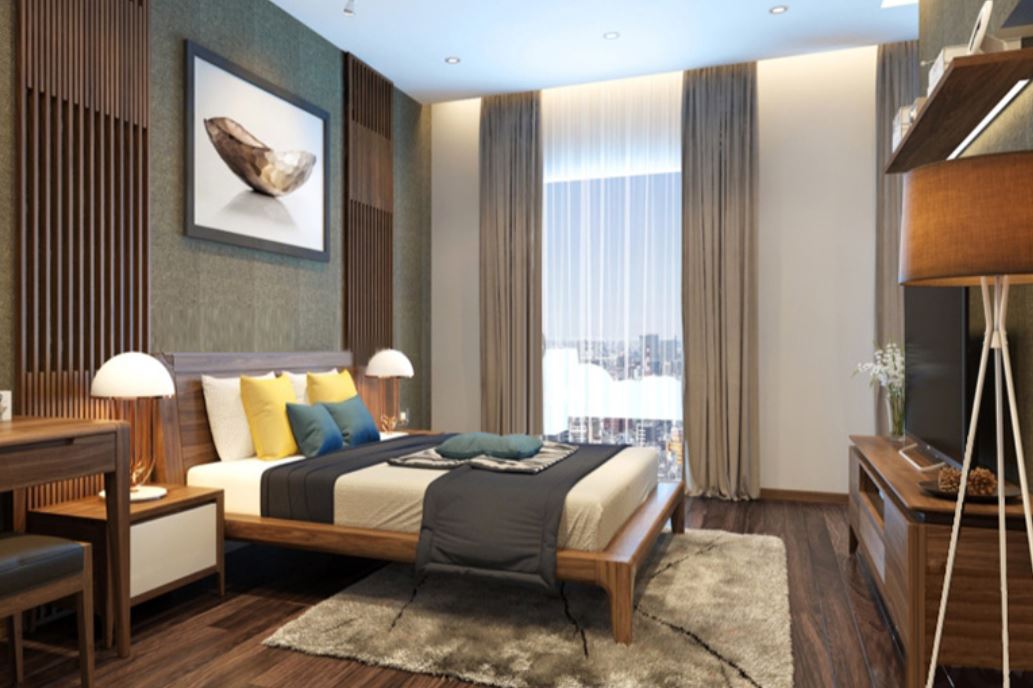 Phòng ngủ được thiết kế với phong cách sang trọng
