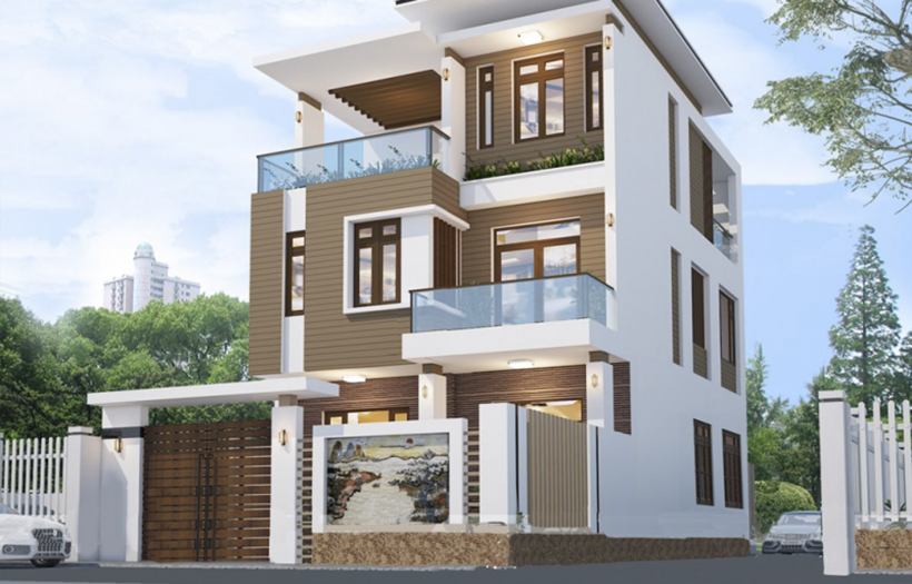 Nhà sử dụng dụng gam màu chủ đạo là nâu đất