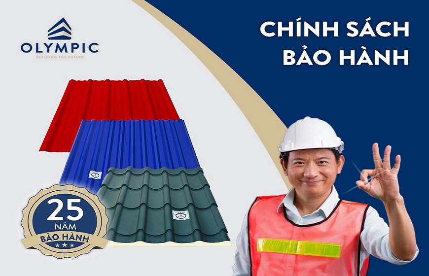 Tôn Olympic chất lượng cao với chính sách bảo hành lên đến 25 năm
