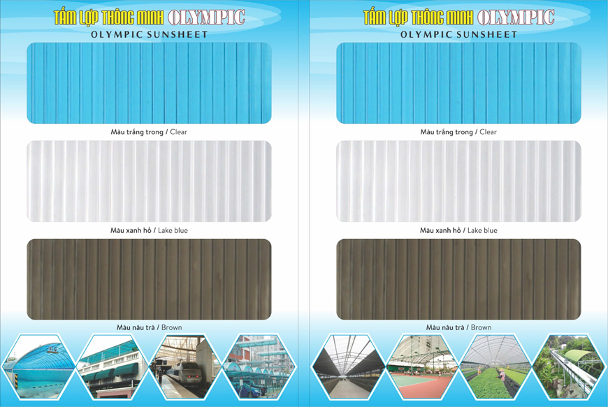 Tấm lợp lấy sáng Olympic cao cấp đáp ứng nhu cầu về thẩm mỹ và kỹ thuật cho mọi công trình