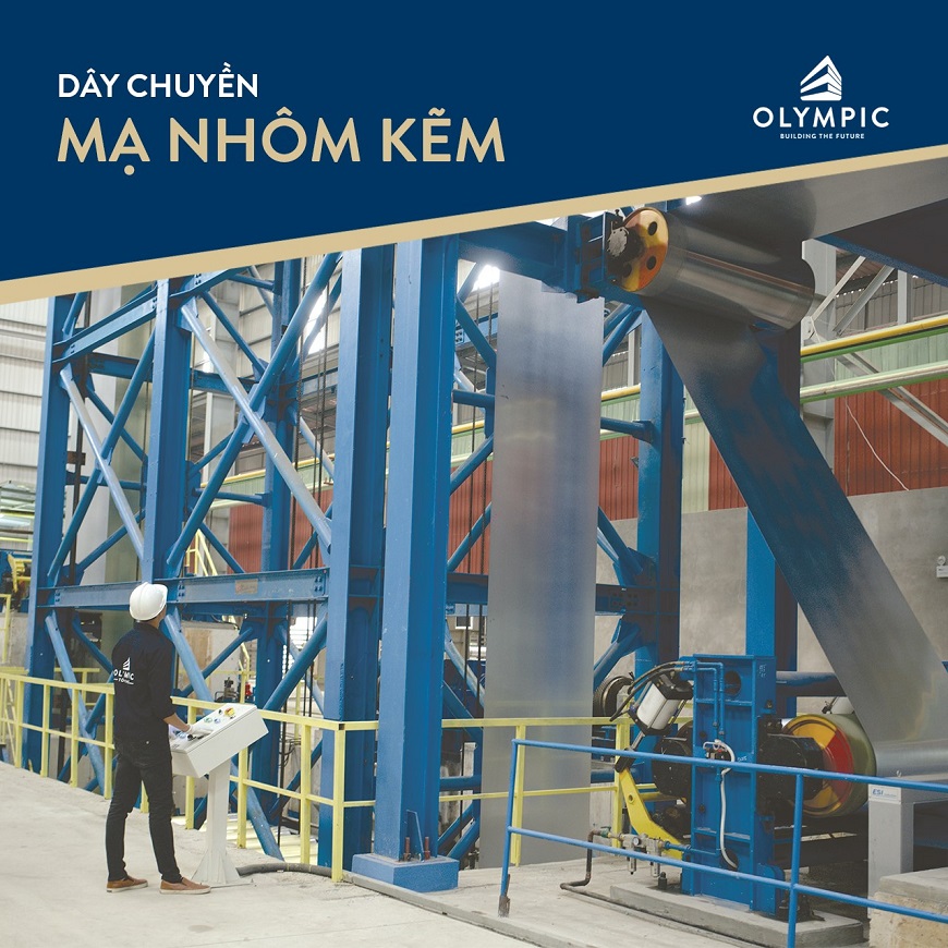 Tôn lạnh Olympic 3.5 zem được phủ lớp mạ kẽm chất lượng cao giúp chống chịu tốt trước tác động của môi trường khắc nghiệt