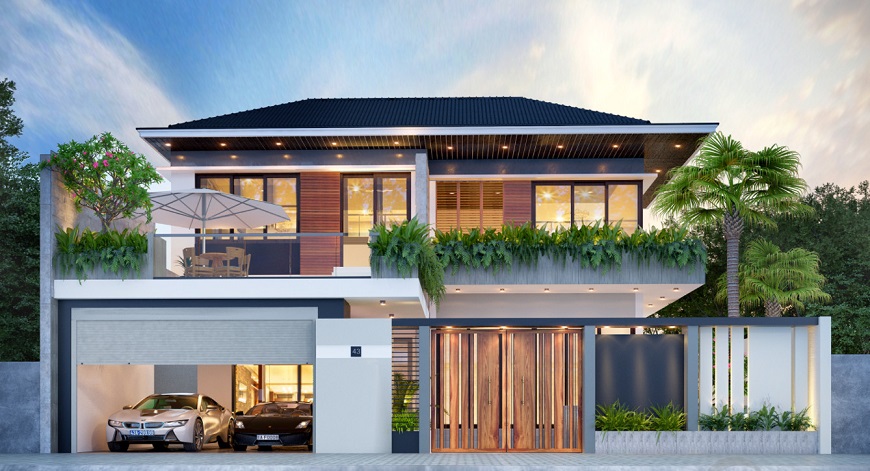 Biệt thự hiện đại sử dụng tôn lợp mái cao cấp - Giải pháp lý tưởng cho các công trình nhà ở sang trọng nhờ khả năng chống nóng, cách âm hiệu quả và độ bền vượt trội theo thời gian