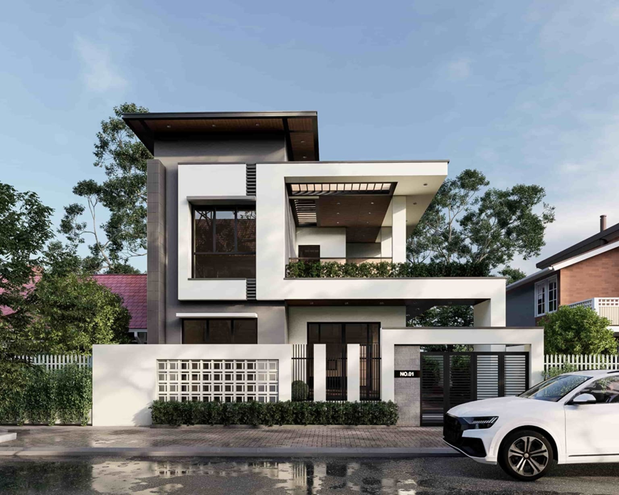 Chất liệu làm cổng và hào rào hiện nay thường kết hợp cầu kỳ không đơn thuần là bê tông như trước